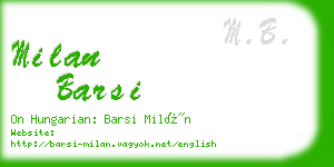 milan barsi business card